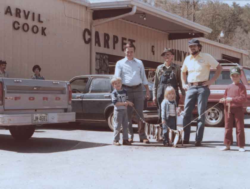 Arvil Cook Carpet Store showroom in the 70's