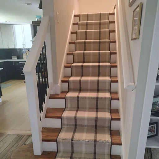 Striped carpet stair runner in NC 